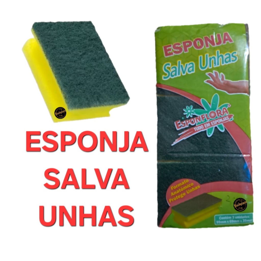 Esponja Bucha Abrasiva Salva Unhas Para limpeza Kits com 3, 6, 12, 24 Unid.