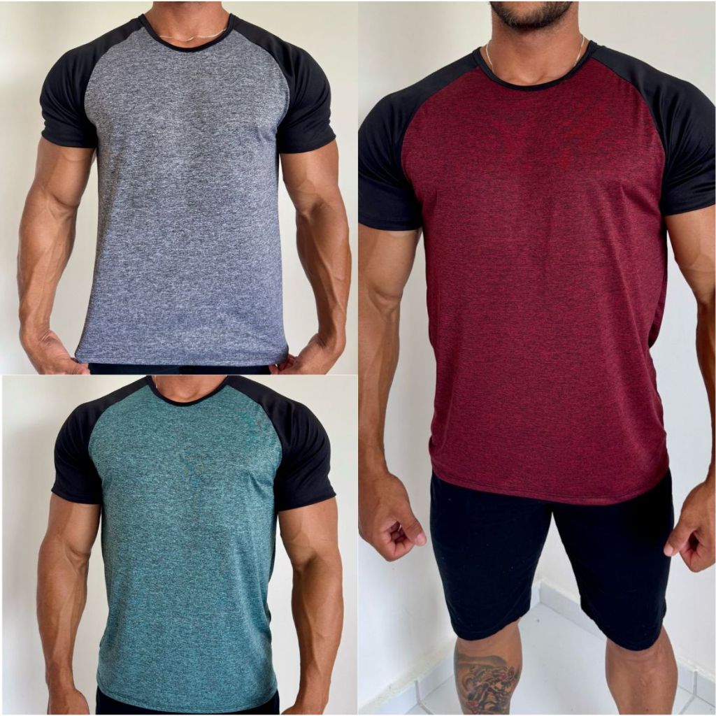 Kit 4 Camiseta Masculina Tecnologia Dry Proteção Solar UV50 Térmica Anti Suor Academia Treino