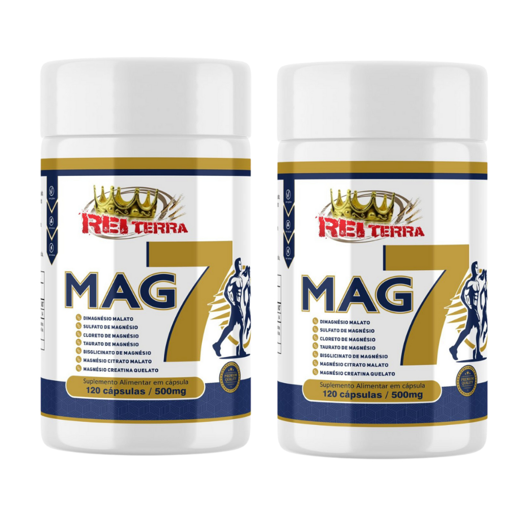 2x Magnésio 7 em 1 500mg 240cps Dimalato Quelato Sulfato Cloreto Taurato Bisglicinato Citrato Malato Creatina Quelato NF