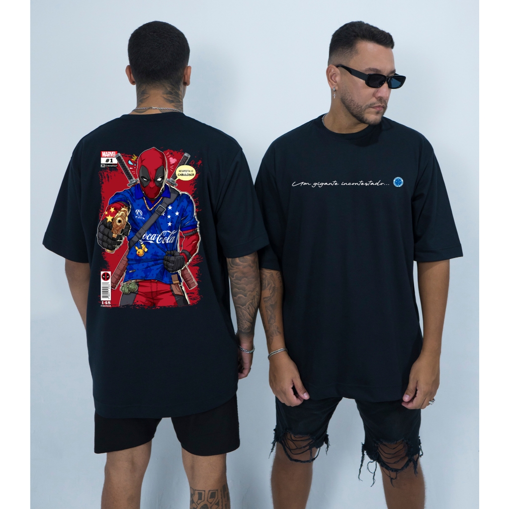 Camisetas camisas Times Minas Deadpool Oversized Masculina estampada