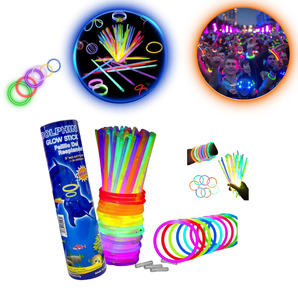Pulseira Neon Fluorescente Brilhante Balada Led Festa Tematica Alto Brilho Aniversario Casamento em Oferta na Shopee