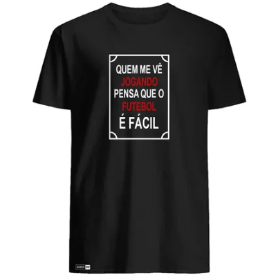 Camiseta Masculina Com Estampa Futebol Frase Resenha Time Tecido Premium 100% Algodão