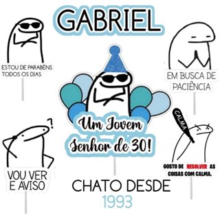 Topo de bolo - Jovens senhores em Oferta na Shopee