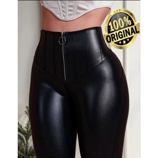 Calça Feminina Cintura Alta Modelo com Ziper Metálico Frontal Tecido Cirre original Varias Cores em Oferta na Shopee