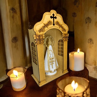 Capelinha Oratório Nossa Senhora Aparecida Em Madeira Detalhe em Strass em Oferta na Shopee