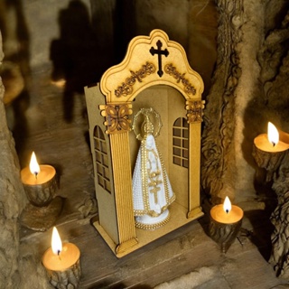 Capela Oratório Nossa Senhora Aparecida Feita em Madeira Com Detalhe Strass em Oferta na Shopee