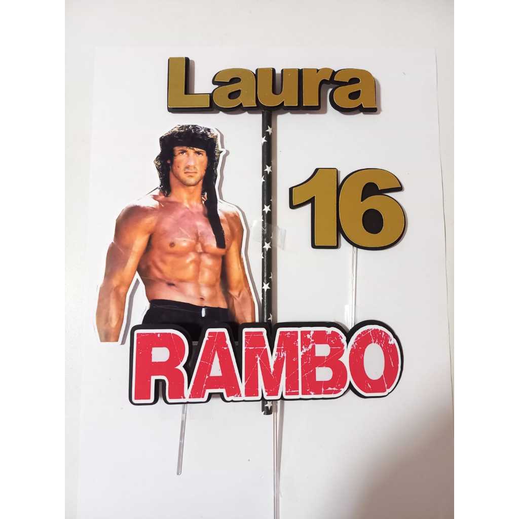 Topo Rambo  - Topper  Topo em camadas - Topo personalizado - Festas Aniversários