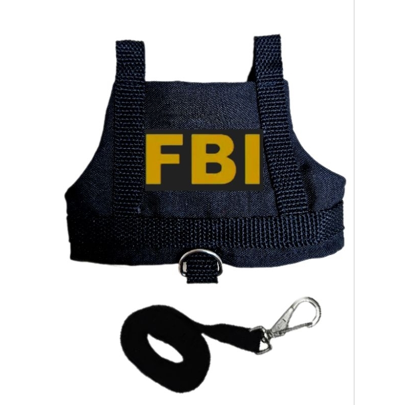 Coleira Peitoral Preta para Cachorro com Guia Preta FBI em Oferta na Shopee