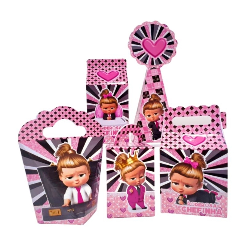 Kit caixinhas Personalizadas, lembrancinhas de festa PEGUE E MONTE - Poderosa Chefinha