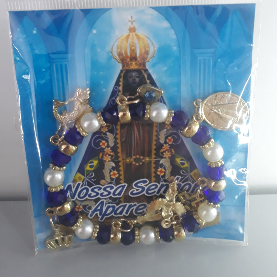Pulseira Religiosa Nossa Senhora Aparecida Proteção Fé Abençoada Católico