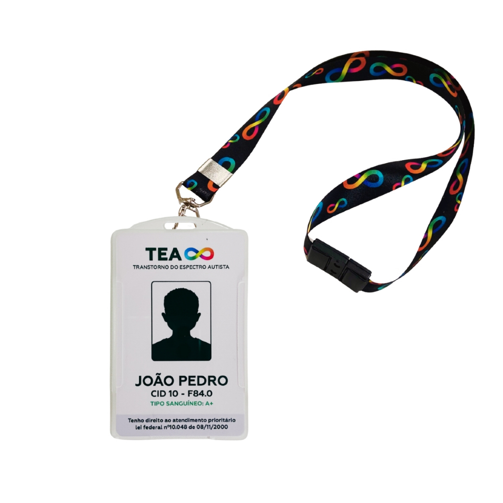 Crachá Autismo TEA com QR Code do Laudo + Cordão Infinito | Identificação Personalizada em Oferta na Shopee