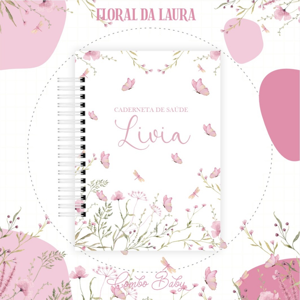 Caderneta de Saúde  Vacinação . Personalizada Capa Dura (DIVERSOS TEMAS MENINA). ATUALIZADA