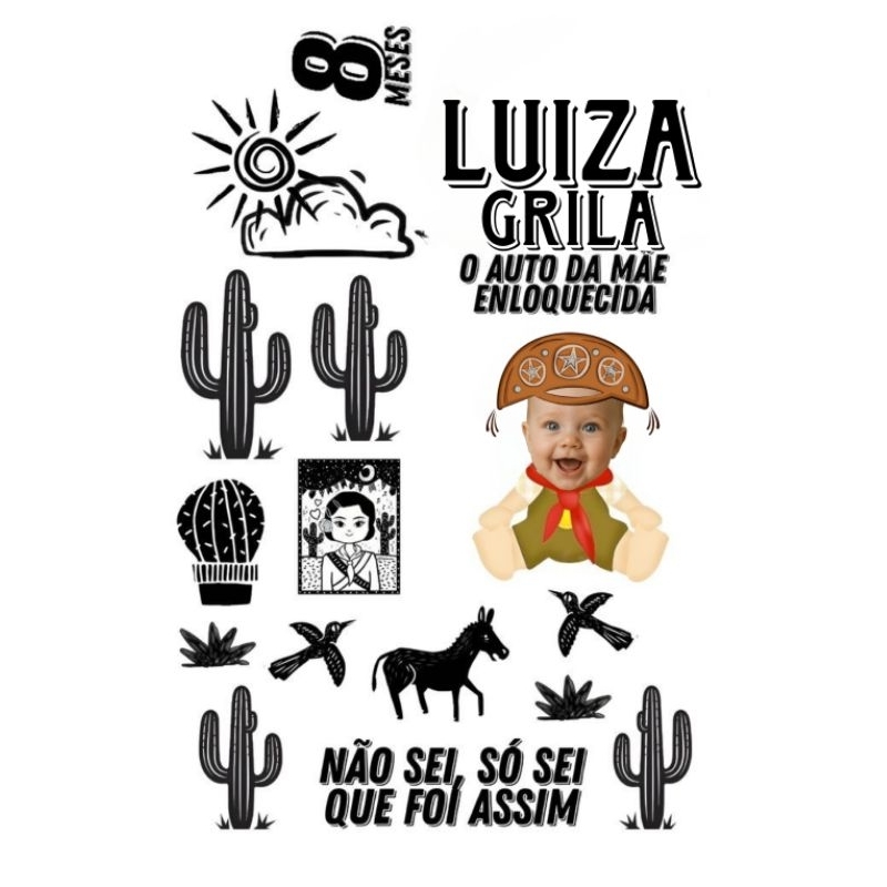 Topo de bolo cordel encantado personalizado com a cara do seu bebê - topper personalizado