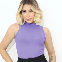 Blusa Gola Alta Regata Feminina Sem Manga Canelada Premium – Básica, Confortável e Versátil