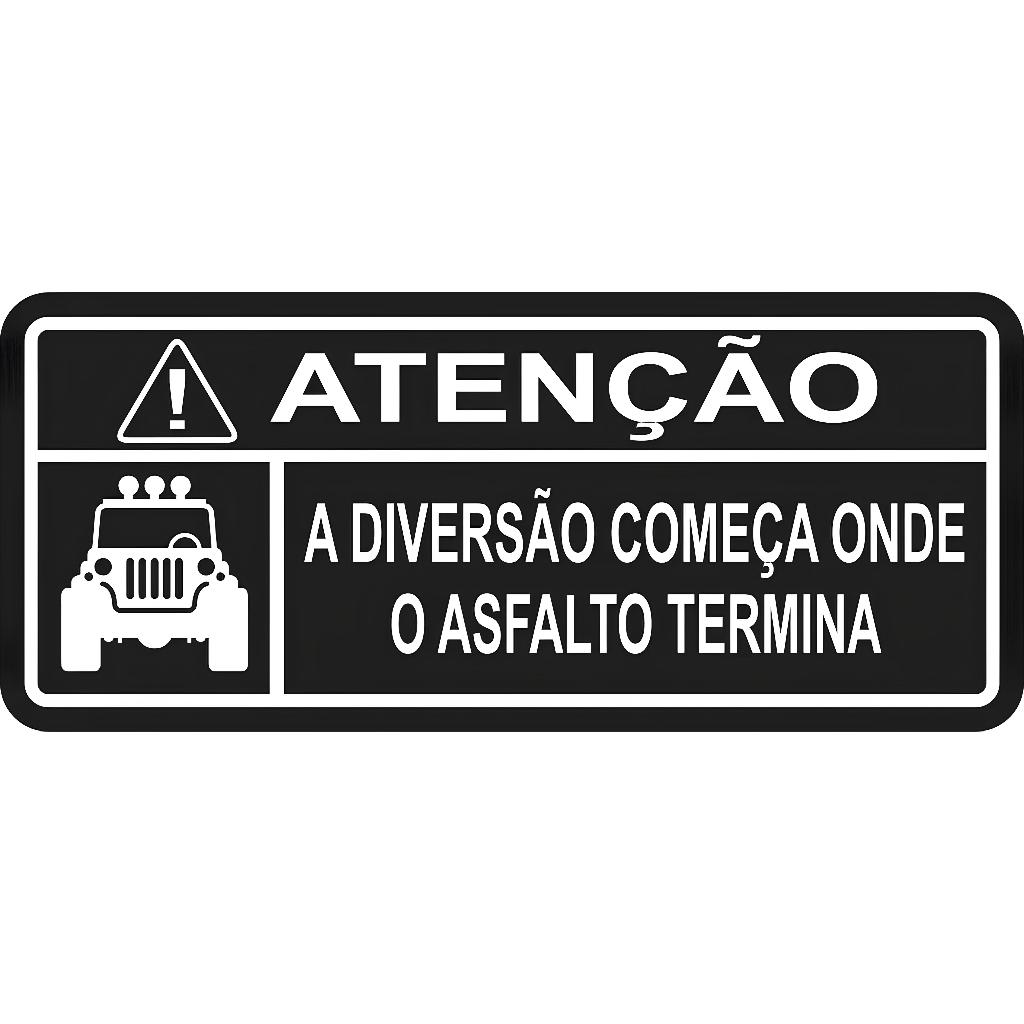 Adesivos Frase Jeep Diversão Começa Onde O Asfalto Termina - Para Caminhão Carro Tuning Decorativo Qualidade Premium