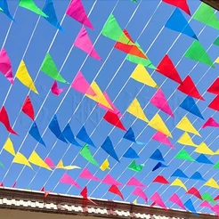 Bandeirinha de Festa Junina de Plástico com 100 Metros de Comprimento Verde