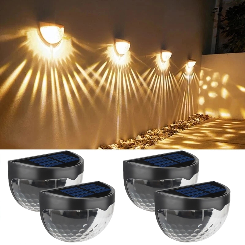 4Pcs Lâmpadas LED Solar Decoração De Jardim Iluminação Exterior De Parede De Pátio À Prova D'água