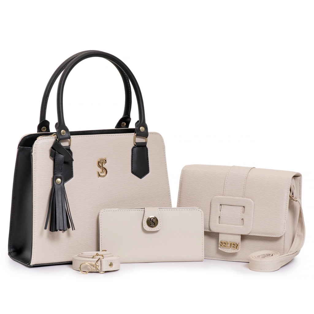 Kit Bolsas Femininas Média Transversal Cluth E Carteira Feminina Combo