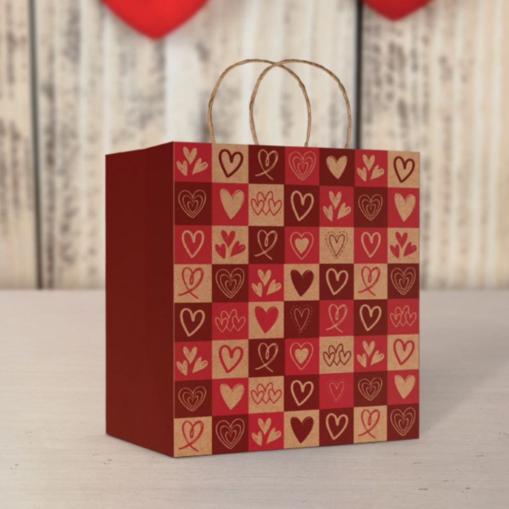 30 SACOLA  DIA DOS NAMORADOS M  CORAÇÕES 22X15X24 cm  5482 (IDEIA NAMORADOS 2025) em Oferta na Shopee