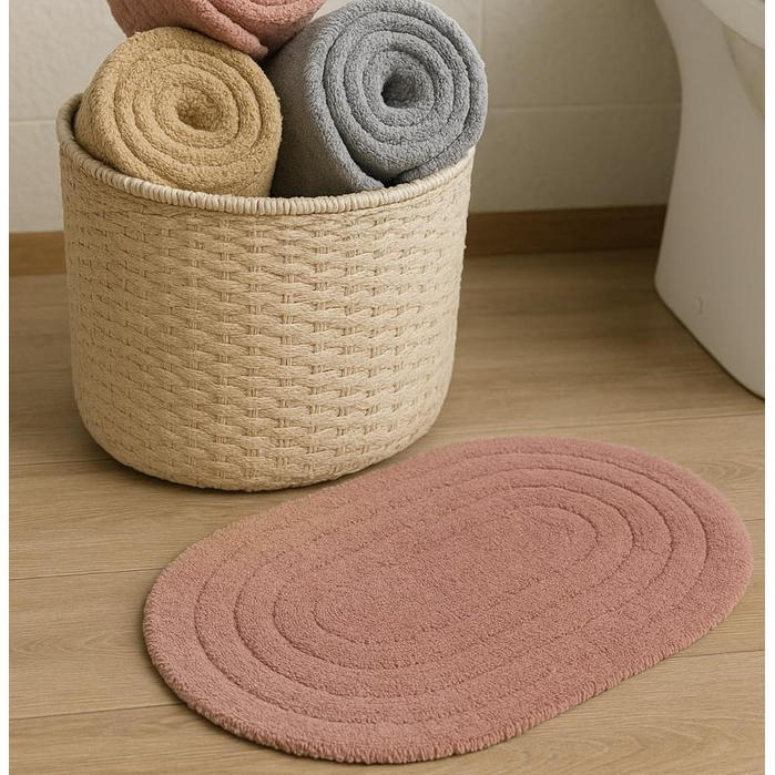 Tapete Banheiro Oval 100% Algodão Quarto Área De Serviço 40cm x 60cm