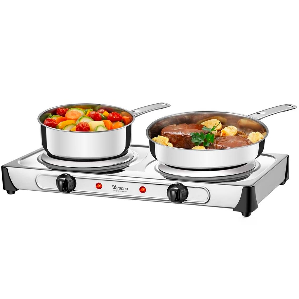 Fogão Elétrico De Mesa 2 Bocas 2000w Aço Inoxidavel Veronna - Home Appliances