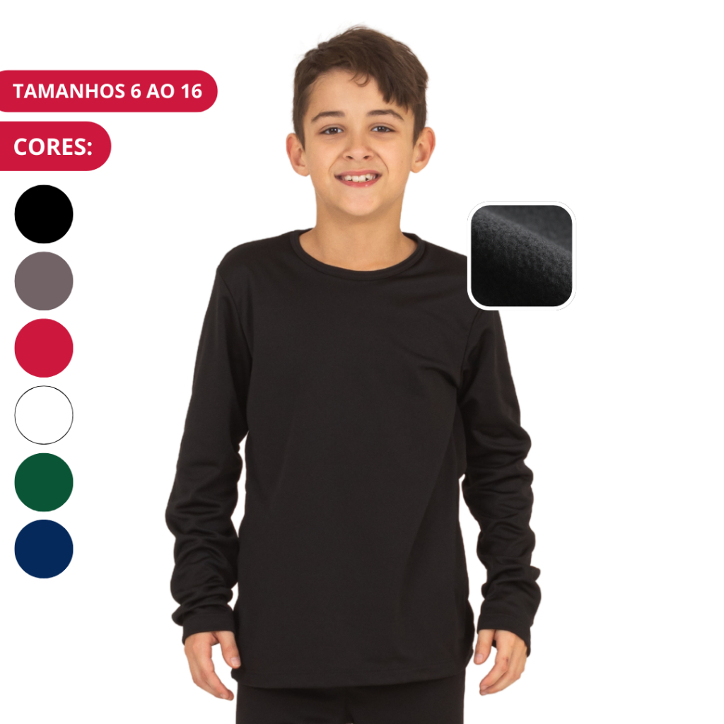 Blusa Térmica Peluciada Infantil Menino Esportes 6-8-10-12-14-16 Lavin Kids