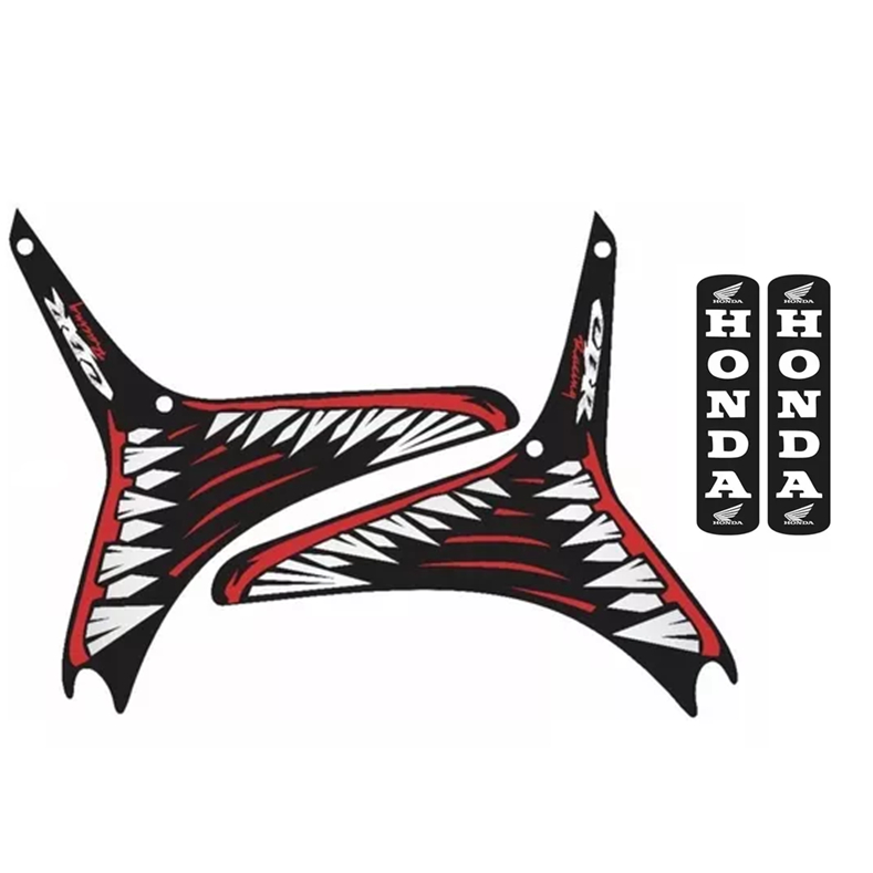 kit Adesivos Compatível com Moto Honda CBR Carenagem Cbr 600rr 2008 Laterais p/ Dois Lados + Par Bengalas Honda M1