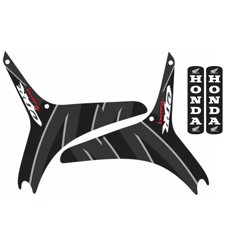 kit Adesivos Compatível com Moto Honda CBR Carenagem Cbr 600rr 2008 Laterais p/ Dois Lados + Par Bengalas Honda M5