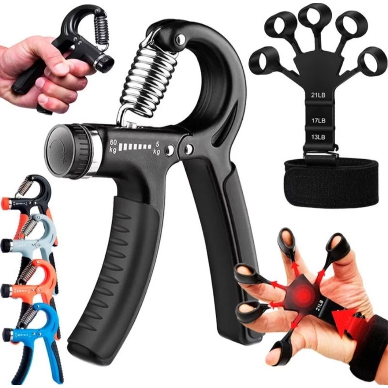 Fisioterapia Hand Grip Fitness de Dedo + Flexor de Punho Ajustável Exercícios de Mãos