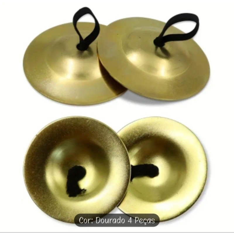 Conjunto de 4 snujs, Sagat, cimbalos, sinos de dedo 5.3cm sinos de dança do ventre