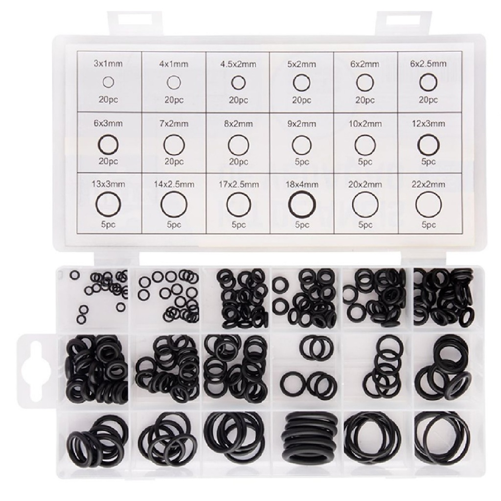 225 Peças Anel Oring De Vedação Borracha Kit Completo