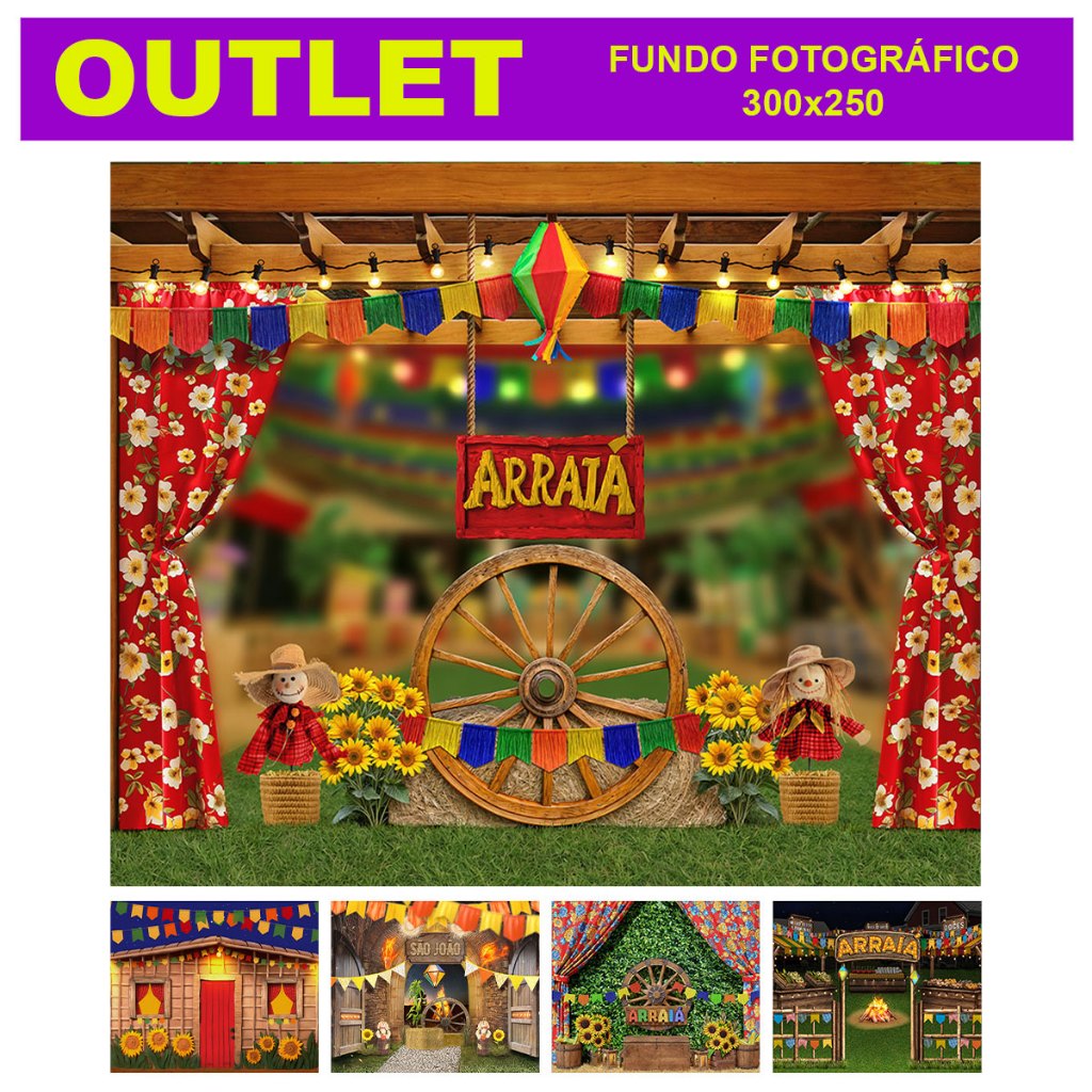 Fundo Fotográfico Festa Junina Tecido Gigante Queima Estoque 300x250 em Oferta na Shopee