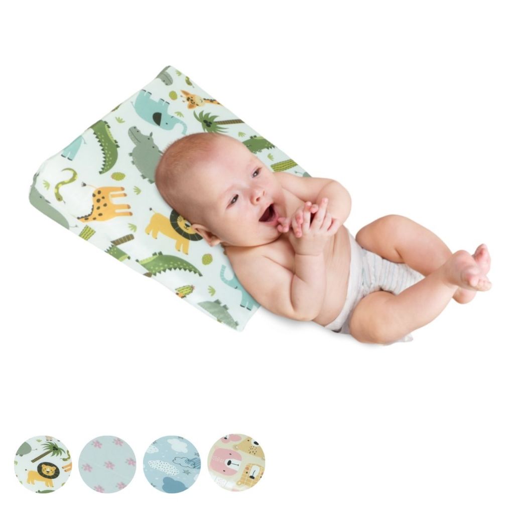 Travesseiro Anti Refluxo Para Carrinho Moises Antialérgico Bebê Menino Menina (Capa + Enchimento)