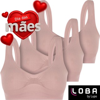 Kit 3 Sutiãs Lupo Original Loba Sem Costura Soutien Confortável Top Antiviral Antimicrobia...