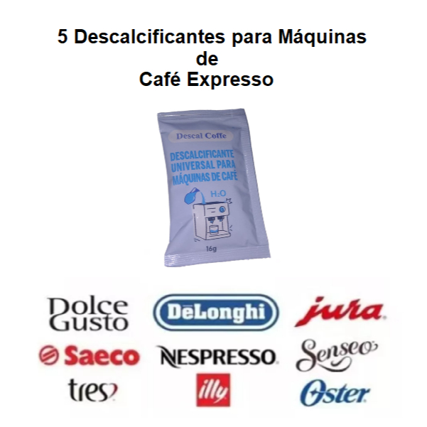 5 Descalcificante Para Cafeteira Dolce Gusto Nespresso 3 Corações Saeco Mondial