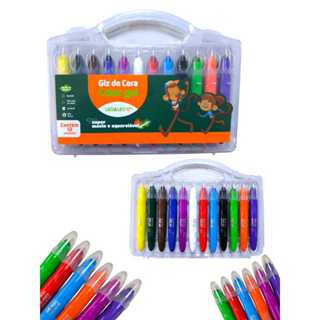 Giz De Cera Color Gel 12 Cores LeoLeo Com Maleta Retrátil Aquarelável Kit Estojo Escolar Infantil em Oferta na Shopee