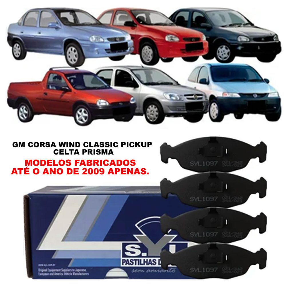 Jogo de Pastilha de Freio Dianteira SYL Chevrolet Corsa Wind Classic Pickup Celta Prisma Novo com NF · foto 2