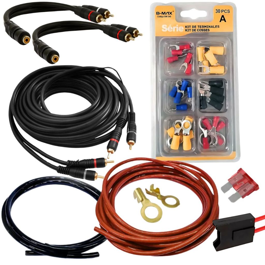 Kit Instalação Fiação Som Módulo Taramps Stetsom Falcon Soundigital Banda Até 800w Com Kit Terminais