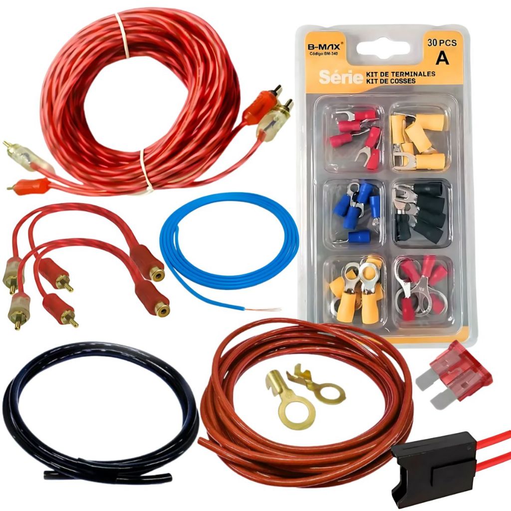Kit Instalação Som Módulo Taramps Soundigital Stetsom Falcon Rca Injetado Até 500w Com Kit Terminais