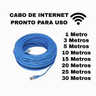 Cabo De Rede Azul RJ45 CAT5e Pc Notebook Roteador Smart Tv Video Game 1/3/5/10/15/20/25/30 Metros em Oferta na Shopee