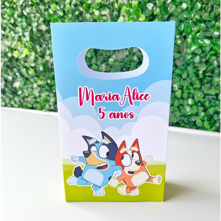 Sacolinha personalizada Bluey lembrancinha aniversário (PEGUE E MONTE)