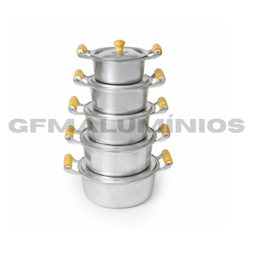 Imagem Jogo de Panela em Alumínio Batido Fundido Grossas LINHA PREMIUM COM POLIMENTO ESPECIAL / COZINHA