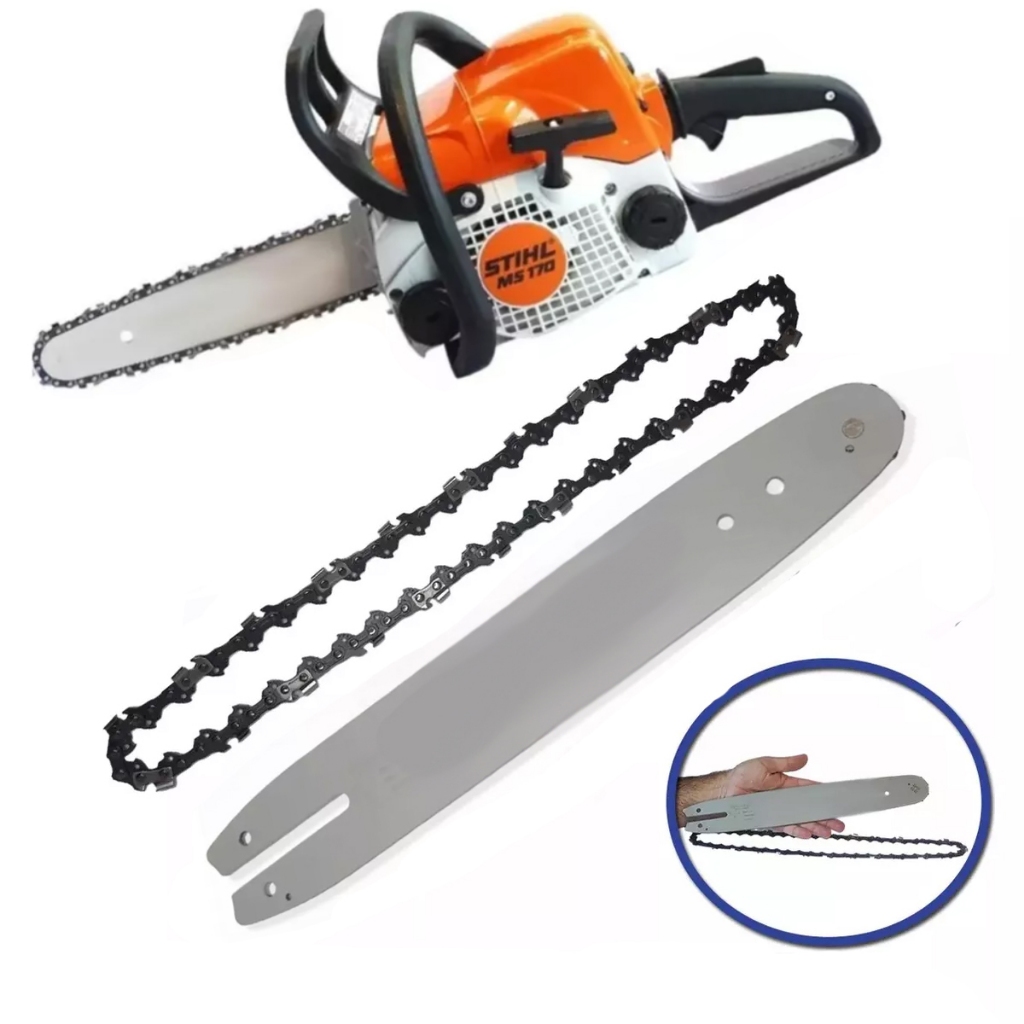 Sabre Motosserra Stihl 12pol 22 Dentes Ms170 180 210 250 + 1 corrente em Oferta na Shopee