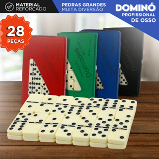 Jogo De Domino Profissional De Osso Branco - Pedras Grandes - Mazzal em Oferta na Shopee