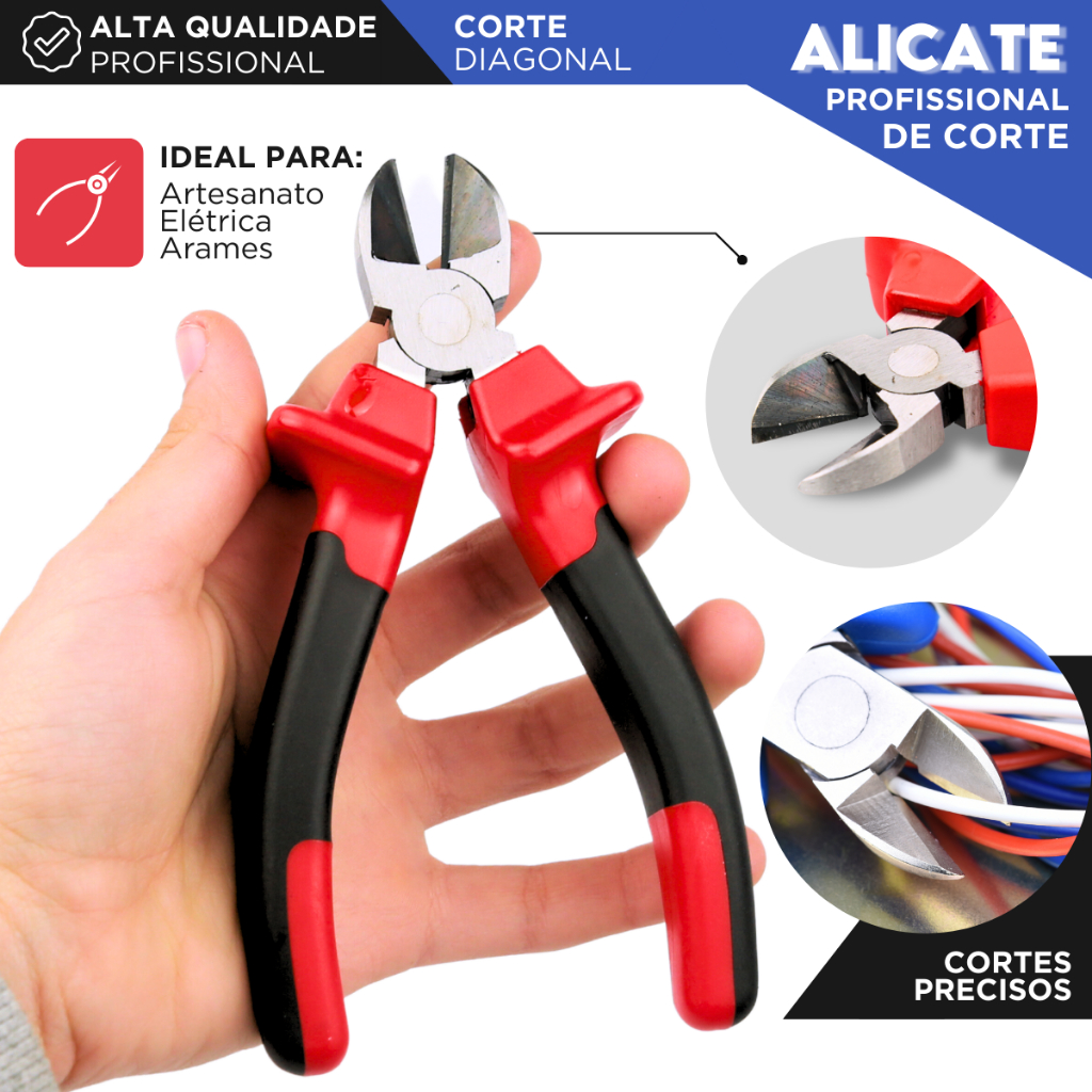 Alicate de Corte para Fio e Arame - Profissional - Mazzal