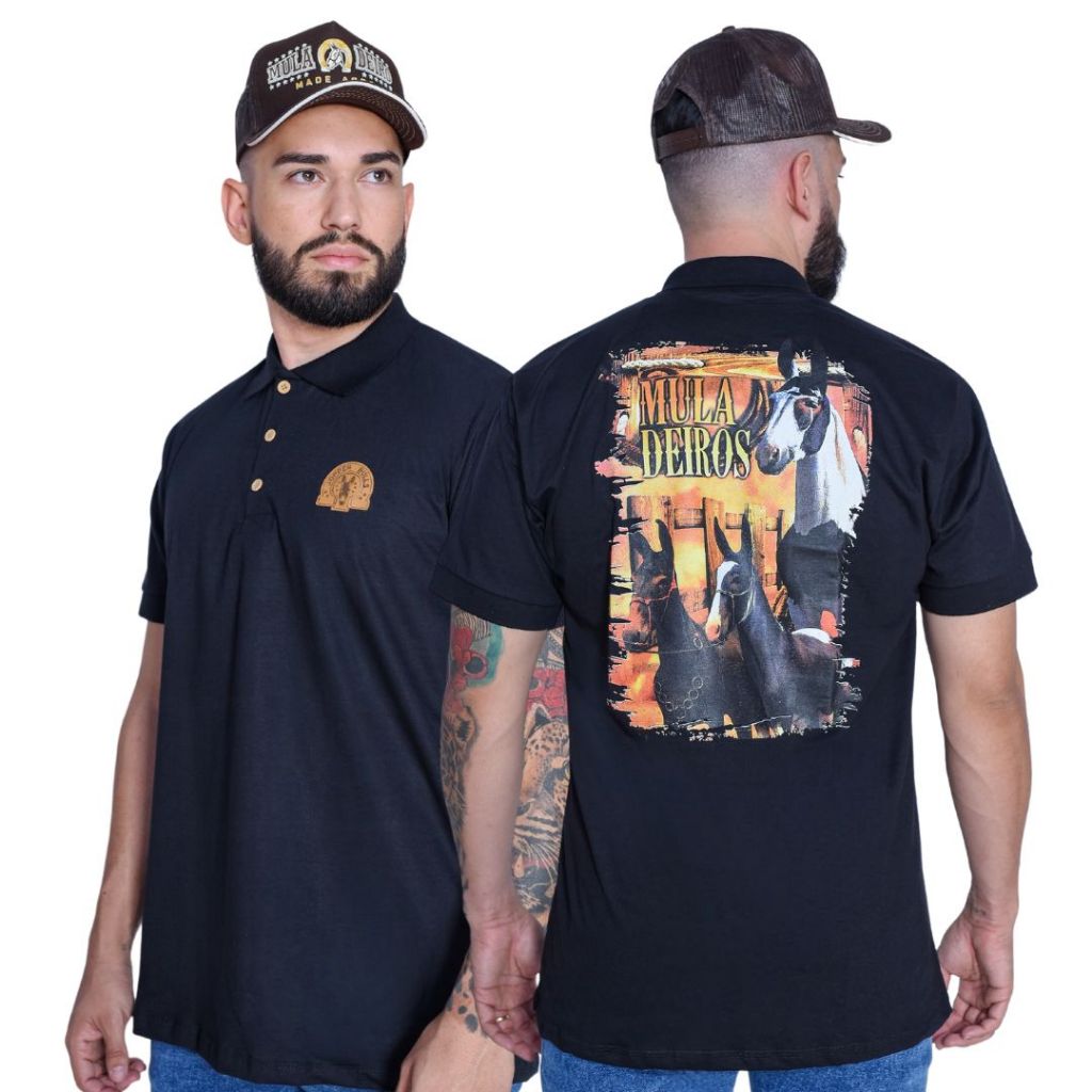 Camisa Masculina Country Muladeiros Gola Polo Original Cavalgada Rodeio Fazenda