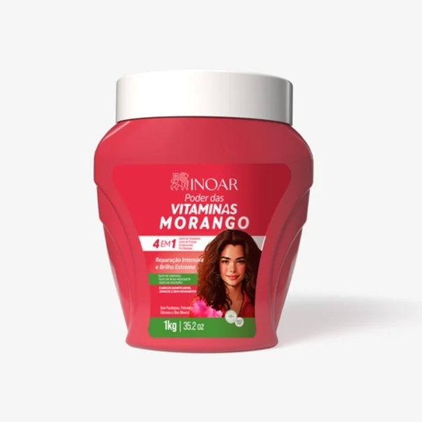 Inoar Creme Capilar Poder Das Vitaminas Morango 1kg