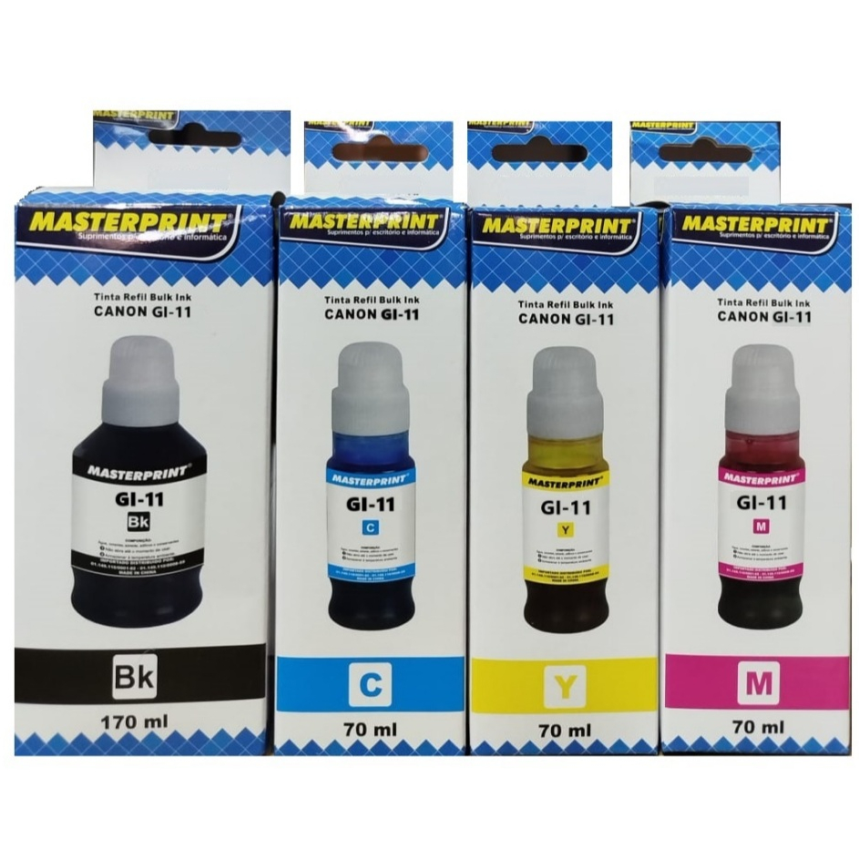 Kit 4 Refil Tinta Gi11 Gi-11 Compatível Impressora Canon G2160 G3160 em Oferta na Shopee