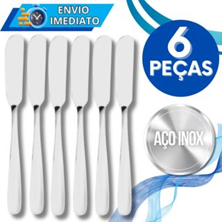 KIT 6 Espatula para Manteiga Aço Inox para Pate Geleia Requeijão Margarina Casa Cozinha Restaurante Padaria Buffet em Oferta na Shopee