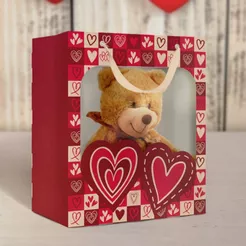 10 SACOLA COM VISOR DIA DOS NAMORADOS CORAÇÕES 22X14X26 cm 5501 (IDEIA NAMORADOS 2025)